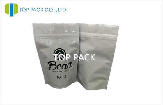 প্রোটিন পাউডার AL / PE জৈব প্যাকেজিং, চেইনটা 100g / 150g সঙ্গে থলে দাঁড়ানো