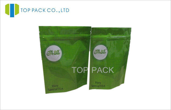 সবুজ চা প্লাস্টিক গুঁড়ো সঙ্গে 500 গম Pouches দাঁড়ানো