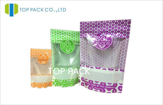 প্লাস্টিক Resealable ক্যান্ডি জন্য খাদ্য Pouches প্যাকেজিং দাঁড়ানো