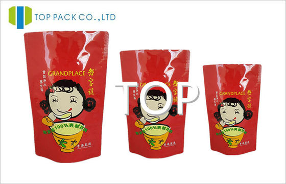 লাল মুদ্রণ অ্যালুমিনিয়াম ফয়েল Ziplock খেলা কার্ড জন্য স্তরিত প্যাকিং ব্যাগ দাঁড়ানো