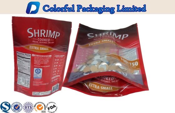 Colorful OEM Heating Seafood stand up pouch packaging With Window