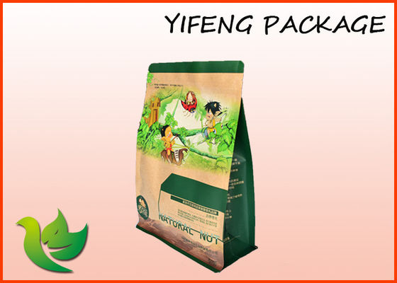 Stand Up Flat Bottom Pouch Snack Packing Recycable Plastic Quad Seal Bag