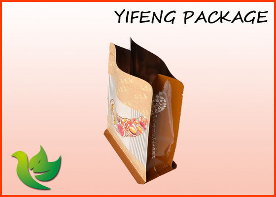 Stand Up Flat Bottom Pouch Snack Packing Recycable Plastic Quad Seal Bag