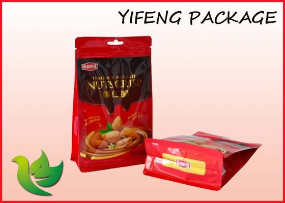 Food Packaging Flat Bottom Pouch With Zipper For Cookies Nuts Snack