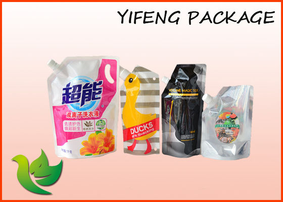 Stand Up Aluminum Foil Spout Pouch With Colorful Printing For Juice