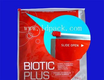 Green Flat Bottom Plastic Bags Slider Pouch With Reclosable Zipper