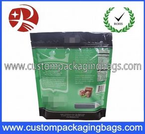 PE / PET / VMPET প্লাস্টিক কাস্টম ক্যান্ডি জন্য ফ্ল্যাট নীচে সঙ্গে পাউন্ড আপ স্ট্যান্ড